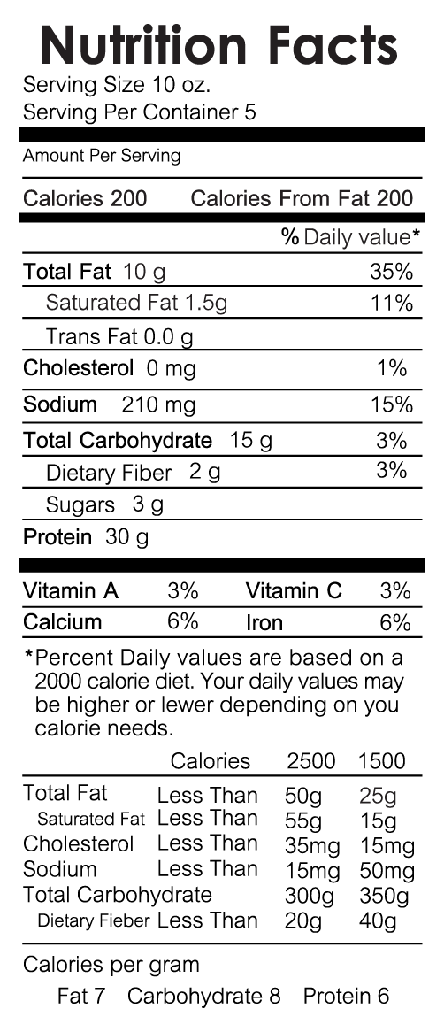 Nutrition Label